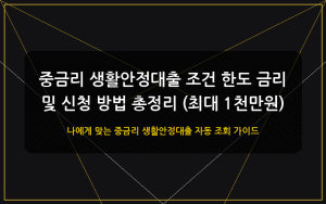 중금리 생활안정대출 대표 이미지