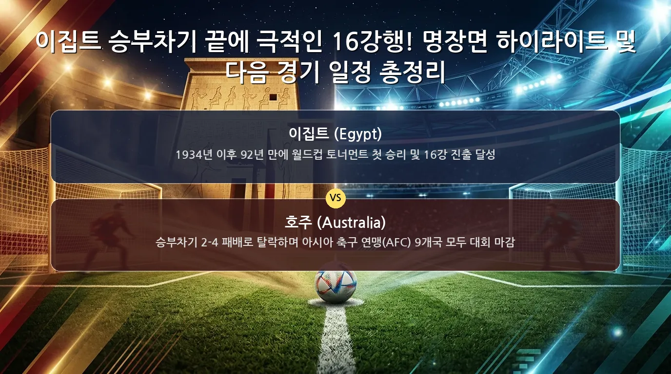 이집트 승부차기 16강행 신청 절차 안내