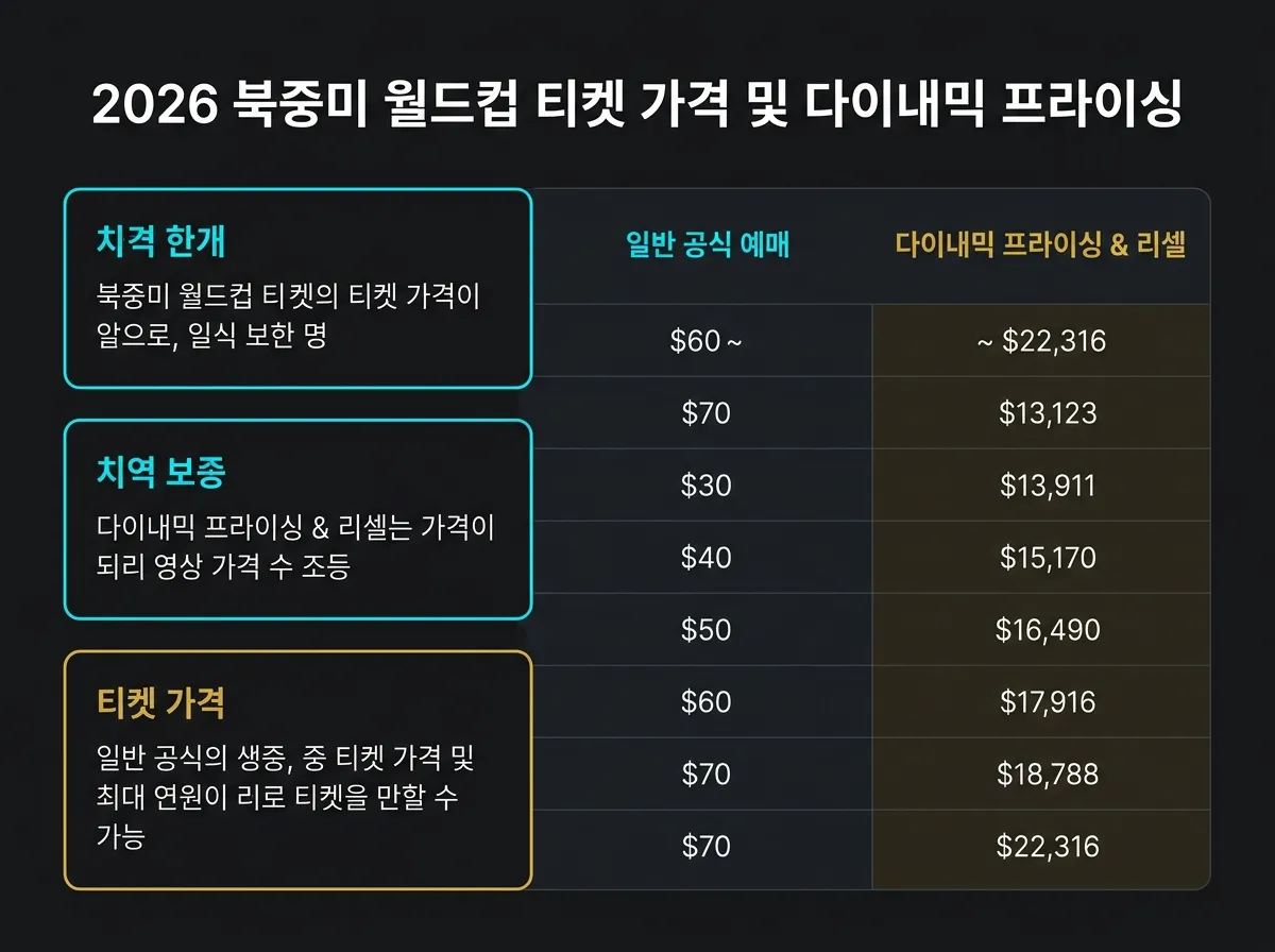 2026 북중미 월드컵 티켓 가격 신청 절차 안내