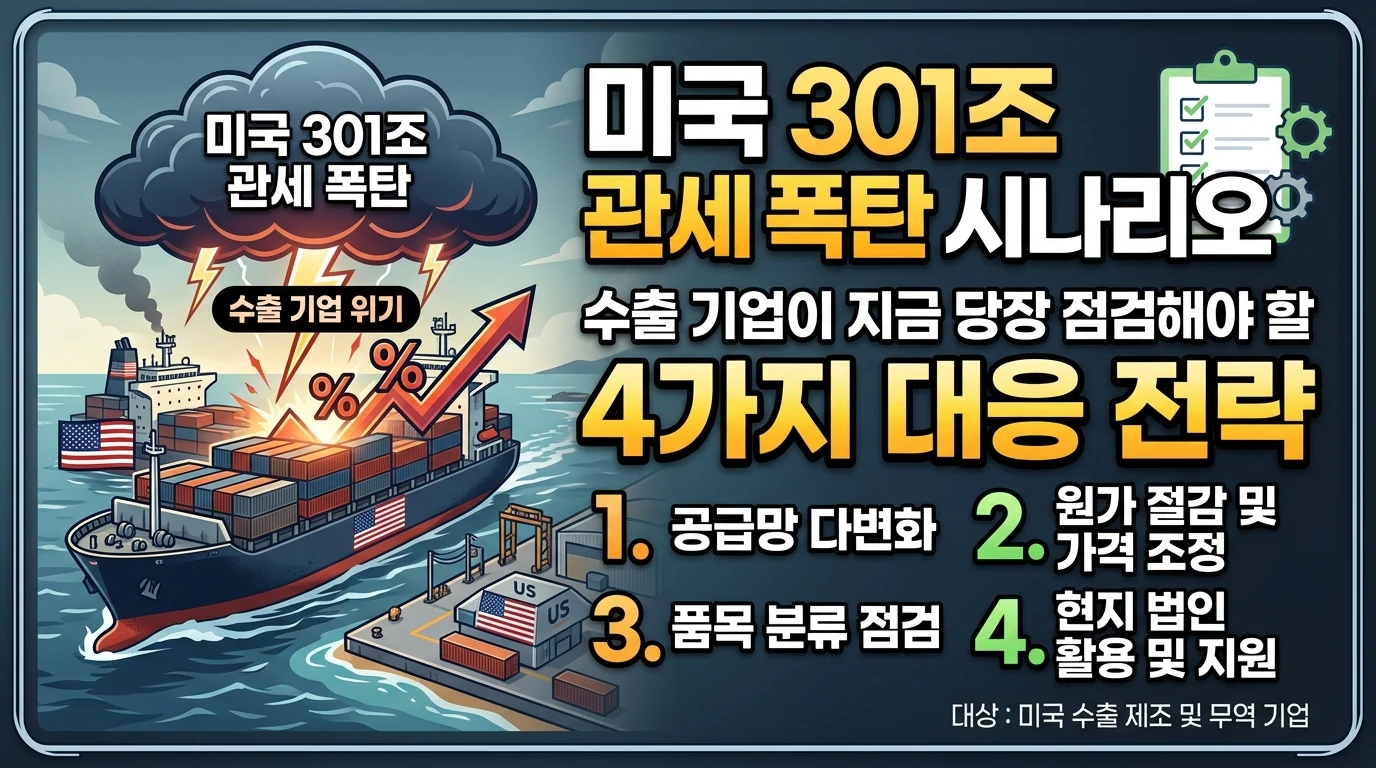 미국 301조 관세 위협, 미국 관세 위협 수출 기업 대응 전략, 미국 301조 관세 예외 신청 방법 대표 이미지