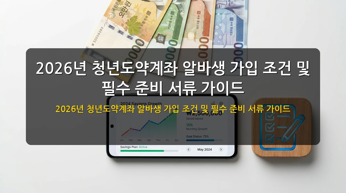 2026년 청년도약계좌 알바생 가입 조건 및 필수 준비 서류 가이드 2026년 청년도약계좌 알바생 가입 조건 및 필수 준비 서류 가이드