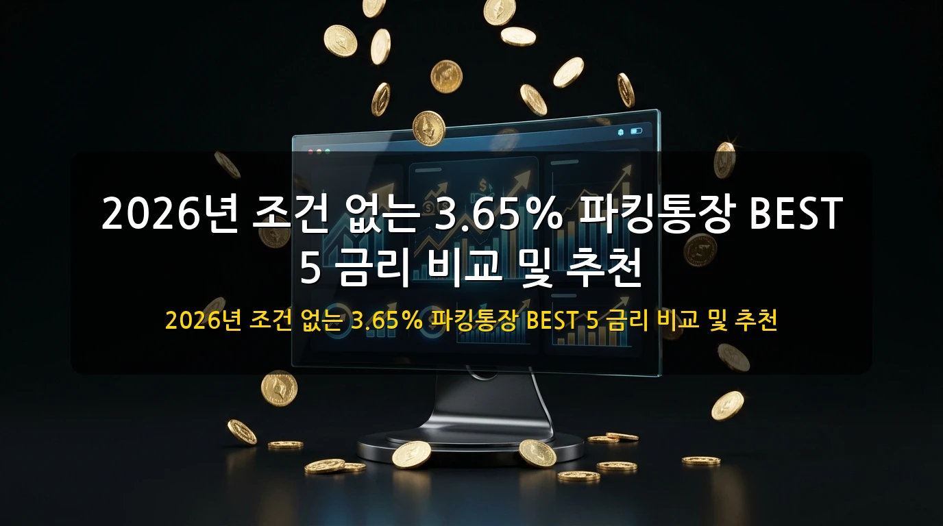 2026년 조건 없는 3.65% 파킹통장 BEST 5 금리 비교 및 추천 2026년 조건 없는 3.65% 파킹통장 BEST 5 금리 비교 및 추천