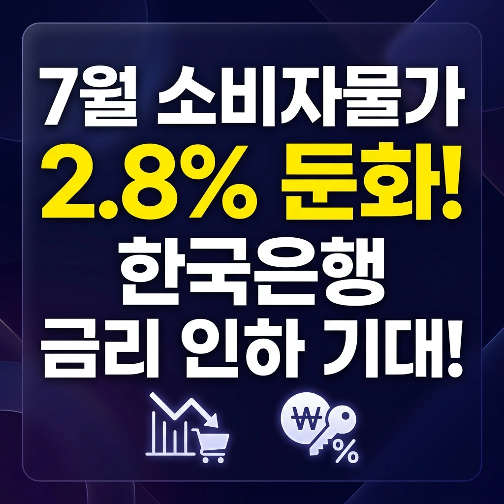 7월 소비자물가 상승률 2.8% 발표 및 한국은행 기준금리 대표 썸네일