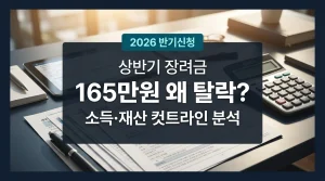 상반기분 근로장려금 조건 및 단독가구 소득 재산 탈락 사유 분석