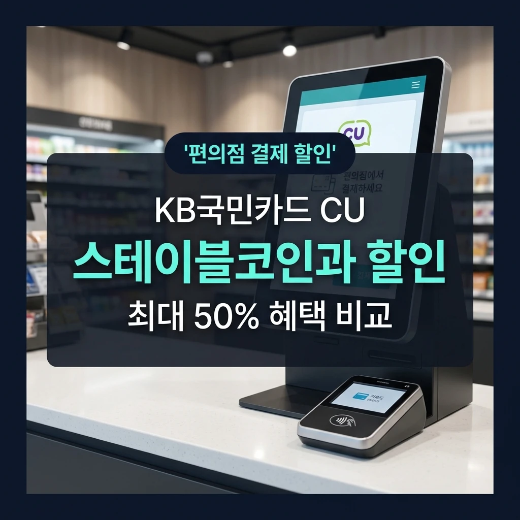 KB국민카드 CU 편의점 결제 할인 및 스테이블코인 도입 비교 안내