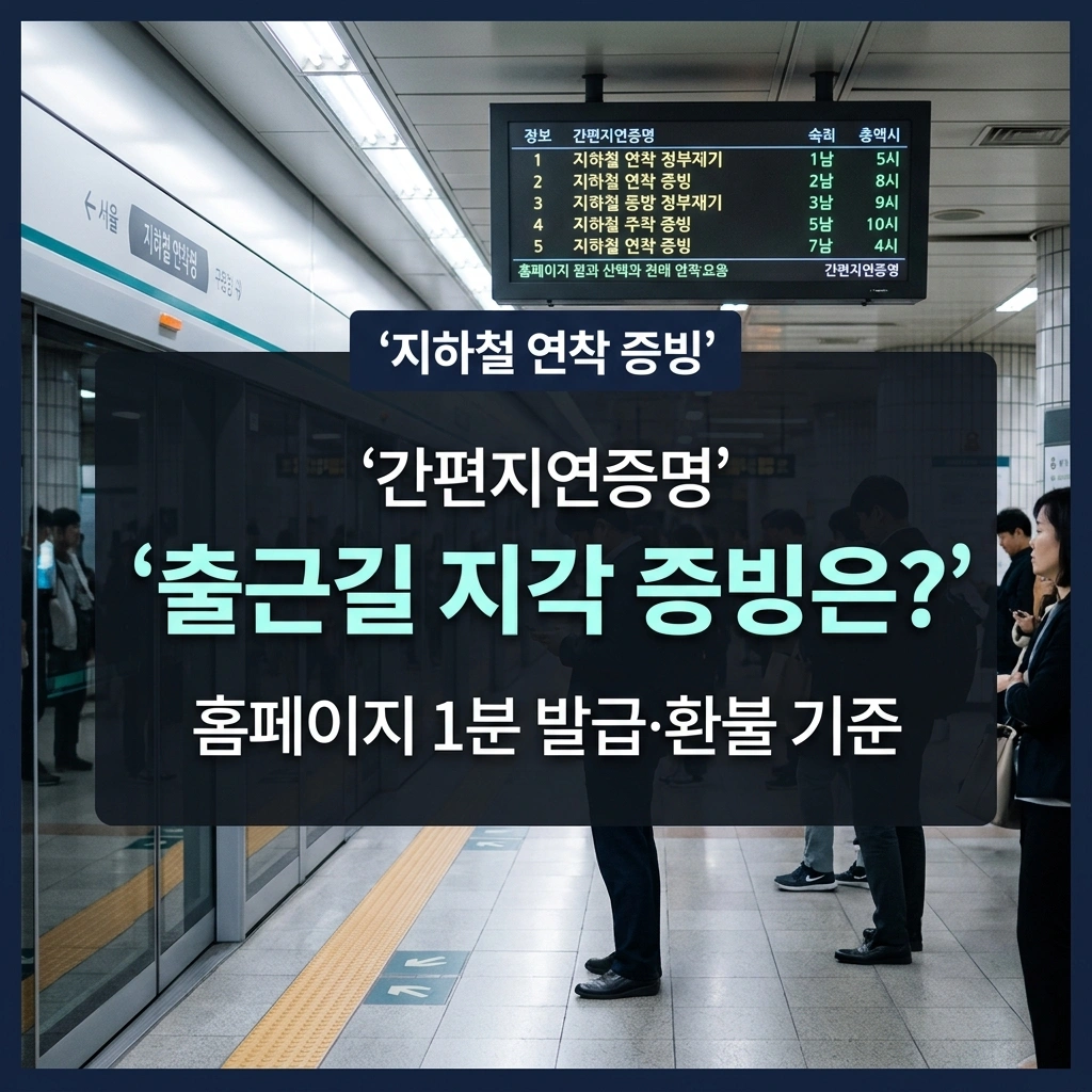 서울 지하철 2호선 이대역 무정차 통과 및 지하철 간편지연증명서 발급 방법