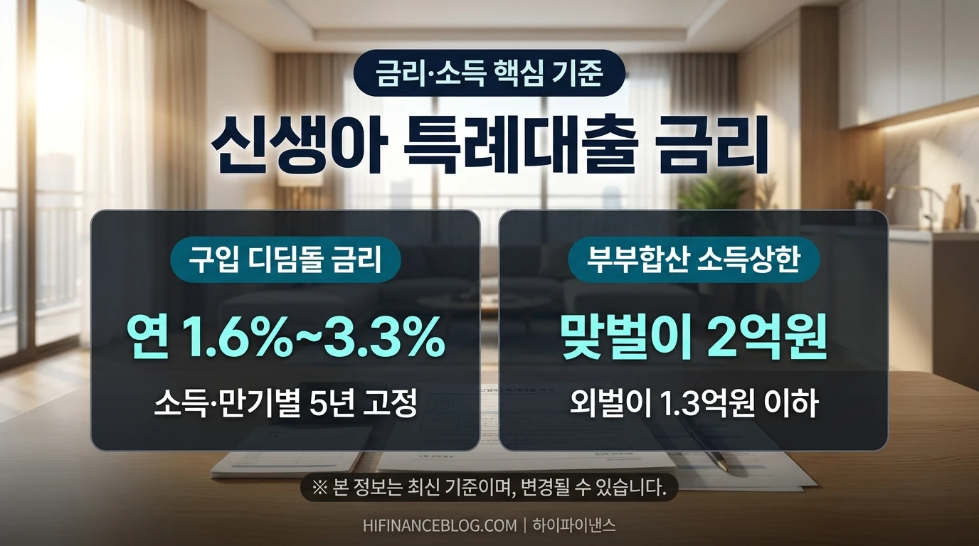 신생아 특례 디딤돌대출 조건 및 버팀목 전세대출 소득 자산 한도 비교표