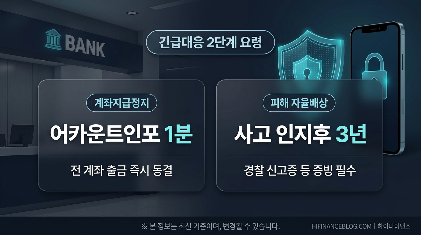 본인계좌 일괄지급정지 및 비대면 금융사고 피해 자율배상 신청 요령