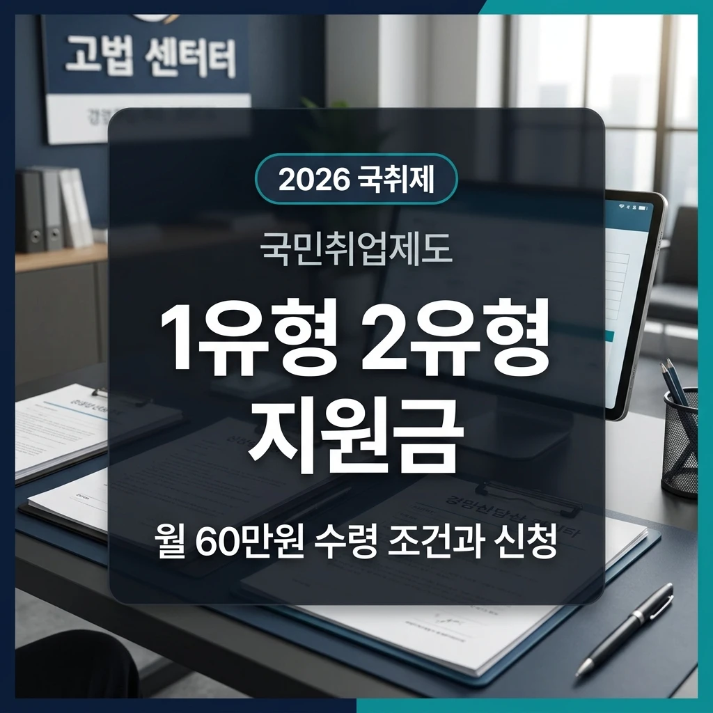 2026년 국민취업제도 1유형과 2유형 지원금 차이 및 신청 자격 안내